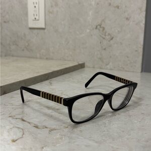 Fendi Black and Gold Striped Glasses frames